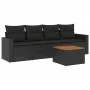 Set de muebles de jardín 5 pzas y cojines ratán sintético negro de , Conjuntos de jardín - Ref: Foro24-3223997, Precio: 302,6...