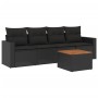 Set de muebles de jardín 5 pzas y cojines ratán sintético negro de , Conjuntos de jardín - Ref: Foro24-3223997, Precio: 295,5...