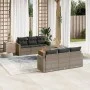Set de sofás de jardín 7 piezas con cojines ratán PE gris by , Garden sets - Ref: Foro24-3224016, Price: 427,32 €, Discount: %