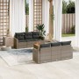 Set de sofás de jardín 7 piezas con cojines ratán PE gris by , Garden sets - Ref: Foro24-3224016, Price: 427,05 €, Discount: %