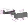 Set de sofás de jardín 7 piezas con cojines ratán PE gris by , Garden sets - Ref: Foro24-3224016, Price: 427,05 €, Discount: %