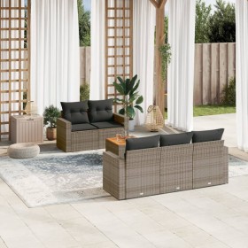 Gartenmöbel-Set, 6-teilig, mit grauen Polstern aus synthetischem Rattan. von , Gartensets - Ref: Foro24-3224009, Preis: 377,7...