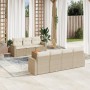 Juego de sofás de jardín con cojines beige 8 pzas ratán PE by , Garden sets - Ref: Foro24-3224028, Price: 517,36 €, Discount: %