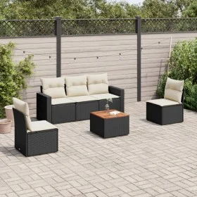 Set de sofás de jardín 6 piezas y cojines ratán sintético negro by , Garden sets - Ref: Foro24-3224061, Price: 331,09 €, Disc...