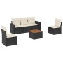 Set de sofás de jardín 6 piezas y cojines ratán sintético negro by , Garden sets - Ref: Foro24-3224061, Price: 332,70 €, Disc...