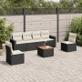 Garten-Essgruppe 7-teilig mit schwarzen Polstern aus synthetischem Rattan von , Gartensets - Ref: Foro24-3224068, Preis: 367,...