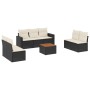 Set de sofás de jardín 8 piezas y cojines ratán sintético negro de , Conjuntos de jardín - Ref: Foro24-3224075, Precio: 406,96 €