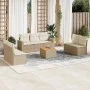 Juego de sofás de jardín con cojines beige 8 pzas ratán PE by , Garden sets - Ref: Foro24-3224077, Price: 505,02 €, Discount: %