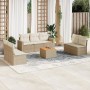 Juego de sofás de jardín con cojines beige 8 pzas ratán PE by , Garden sets - Ref: Foro24-3224077, Price: 476,73 €, Discount: %