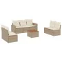 Juego de sofás de jardín con cojines beige 8 pzas ratán PE by , Garden sets - Ref: Foro24-3224077, Price: 505,02 €, Discount: %