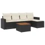 6-teiliges Gartensofa-Set und Kissen aus schwarzem Kunststoff-Rattan. von , Gartensets - Ref: Foro24-3224096, Preis: 318,82 €...