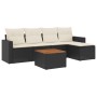 Set de sofás de jardín 6 piezas y cojines ratán sintético negro by , Garden sets - Ref: Foro24-3224096, Price: 313,01 €, Disc...