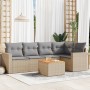 Juego de sofás jardín con cojines 6 pzas ratán sintético beige by , Garden sets - Ref: Foro24-3224113, Price: 372,96 €, Disco...