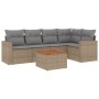 Gartensofa-Set mit 6-teiligen Kissen aus synthetischem Rattan in Beige. von , Gartensets - Ref: Foro24-3224113, Preis: 372,50...