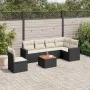 Set de comedor de jardín 7 pzas y cojines ratán sintético negro de , Conjuntos de jardín - Ref: Foro24-3224145, Precio: 410,1...