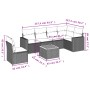 Set de comedor de jardín 7 pzas y cojines ratán sintético negro by , Garden sets - Ref: Foro24-3224145, Price: 388,40 €, Disc...