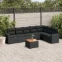 Set de sofás de jardín 8 piezas y cojines ratán sintético negro de , Conjuntos de jardín - Ref: Foro24-3224151, Precio: 497,3...