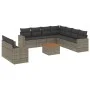 Set de sofás de jardín 10 pzas con cojines ratán sintético gris by , Garden sets - Ref: Foro24-3224191, Price: 616,41 €, Disc...