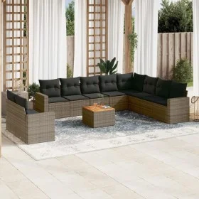 Set de sofás de jardín 11 pzas y cojines ratán sintético gris by , Garden sets - Ref: Foro24-3224198, Price: 653,05 €, Discou...
