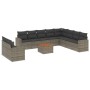 Set de sofás de jardín 11 pzas y cojines ratán sintético gris by , Garden sets - Ref: Foro24-3224198, Price: 652,07 €, Discou...
