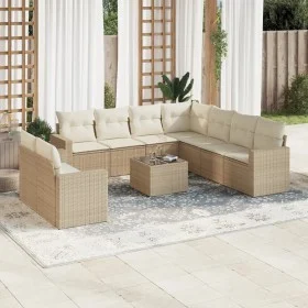 Juego de sofás jardín con cojines beige 10 pzas ratán sintético by , Garden sets - Ref: Foro24-3219148, Price: 710,85 €, Disc...