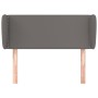 Cabecero de cuero sintético gris 93x23x78/88 cm