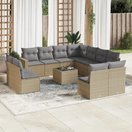 Set de sofás de jardín 12 pzas y cojines ratán sintético marrón by , Garden sets - Ref: Foro24-3219129, Price: 709,31 €, Disc...