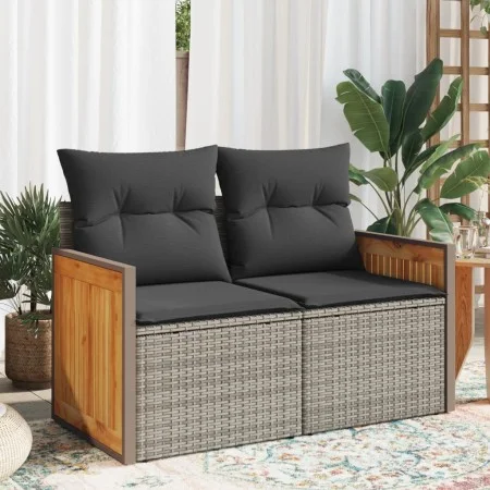 Sofá de jardín con cojines 2 plazas ratán sintético gris by , Outdoor sofas - Ref: Foro24-366130, Price: 166,44 €, Discount: %