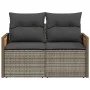 Sofá de jardín con cojines 2 plazas ratán sintético gris by , Outdoor sofas - Ref: Foro24-366130, Price: 166,44 €, Discount: %