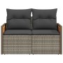Sofá de jardín con cojines 2 plazas ratán sintético gris by , Outdoor sofas - Ref: Foro24-366130, Price: 151,78 €, Discount: %