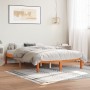 Bettgestell aus massivem, wachsbraunem Kiefernholz, 135 x 190 cm von , Betten und Lattenroste - Ref: Foro24-844842, Preis: 80...