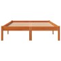 Bettgestell aus massivem, wachsbraunem Kiefernholz, 135 x 190 cm von , Betten und Lattenroste - Ref: Foro24-844842, Preis: 80...