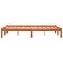Solid wax brown pine wood bed frame 135x190 cm by , Beds and slatted bases - Ref: Foro24-844842, Price: 80,57 €, Discount: %