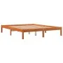 Bettgestell aus massivem Kiefernholz in Wachsbraun, 160 x 200 cm von , Betten und Lattenroste - Ref: Foro24-844863, Preis: 88...