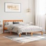 Bettgestell aus massivem, wachsbraunem Kiefernholz, 140 x 200 cm von , Betten und Lattenroste - Ref: Foro24-844809, Preis: 95...