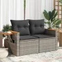 Sofá de jardín con cojines 2 plazas ratán sintético gris by , Outdoor sofas - Ref: Foro24-366145, Price: 169,04 €, Discount: %
