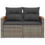 Sofá de jardín con cojines 2 plazas ratán sintético gris by , Outdoor sofas - Ref: Foro24-366145, Price: 175,96 €, Discount: %