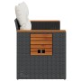 Sofá de jardín 2 plazas con cojines ratán sintético negro de , Sofás de exterior - Ref: Foro24-366009, Precio: 158,15 €