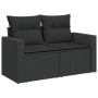 Zweiplätziges Gartensofa mit schwarzen Kunststoff-Rattan-Kissen. von , Outdoor-Sofas - Ref: Foro24-365971, Preis: 155,97 €, R...