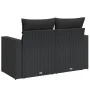 Sofá de jardín 2 plazas con cojines ratán sintético negro by , Outdoor sofas - Ref: Foro24-365971, Price: 162,68 €, Discount: %