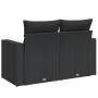 Zweiplätziges Gartensofa mit schwarzen Kunststoff-Rattan-Kissen. von , Outdoor-Sofas - Ref: Foro24-365971, Preis: 155,97 €, R...