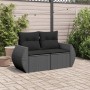 Sofá de jardín 2 plazas con cojines ratán sintético negro by , Outdoor sofas - Ref: Foro24-365973, Price: 164,78 €, Discount: %
