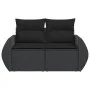 Sofá de jardín 2 plazas con cojines ratán sintético negro by , Outdoor sofas - Ref: Foro24-365973, Price: 191,85 €, Discount: %