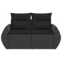 Sofá de jardín 2 plazas con cojines ratán sintético negro by , Outdoor sofas - Ref: Foro24-365973, Price: 164,78 €, Discount: %
