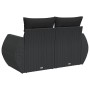 Sofá de jardín 2 plazas con cojines ratán sintético negro by , Outdoor sofas - Ref: Foro24-365973, Price: 164,78 €, Discount: %