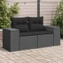 Sofá de jardín 2 plazas con cojines ratán sintético negro by , Outdoor sofas - Ref: Foro24-365992, Price: 188,80 €, Discount: %