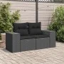 Sofá de jardín 2 plazas con cojines ratán sintético negro by , Outdoor sofas - Ref: Foro24-365992, Price: 188,80 €, Discount: %