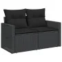 Sofá de jardín 2 plazas con cojines ratán sintético negro by , Outdoor sofas - Ref: Foro24-365990, Price: 209,27 €, Discount: %