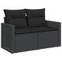 Zweiplätziges Gartensofa mit schwarzen Kunststoff-Rattan-Kissen. von , Outdoor-Sofas - Ref: Foro24-365990, Preis: 187,13 €, R...