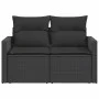 Sofá de jardín 2 plazas con cojines ratán sintético negro by , Outdoor sofas - Ref: Foro24-365990, Price: 209,27 €, Discount: %